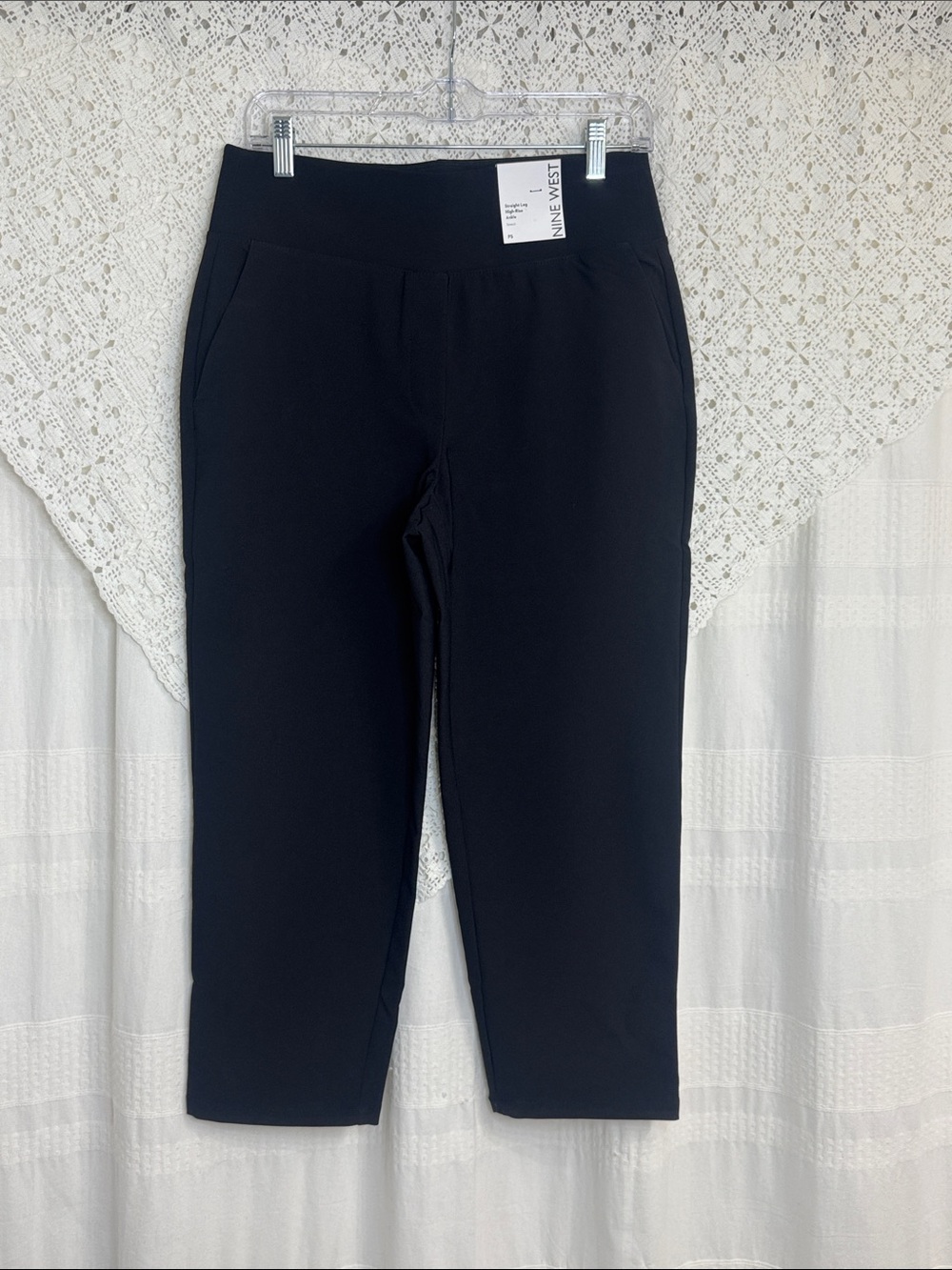 Nine West Women’s Black Pull-On High-Rise Ankle Pants NWT